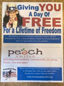 FREEDOM DAY EVENT AT PEACH SMILES LAWRENCEVILLE DENTIST