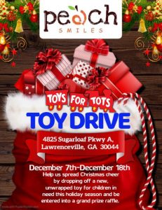 Toy Drive at Lawrenceville Dentist, Peach Smiles