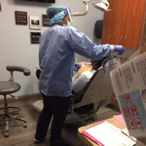 man on a dentist chair